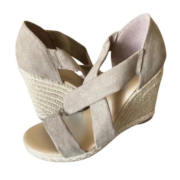 Indigo Rd. Gray Strappy Slip-On Wedges Size 8 - Picture 1 of 8